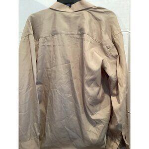 Men’s Suxxess Beige Long Sleeve Button Up Shirt Size Large
